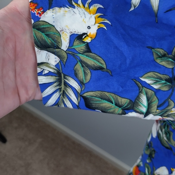 Vintage RJC Hawaiian Parrot Shirt Aloha Tropical Birds Tiki Island Flowers Sz LG - Picture 5 of 14